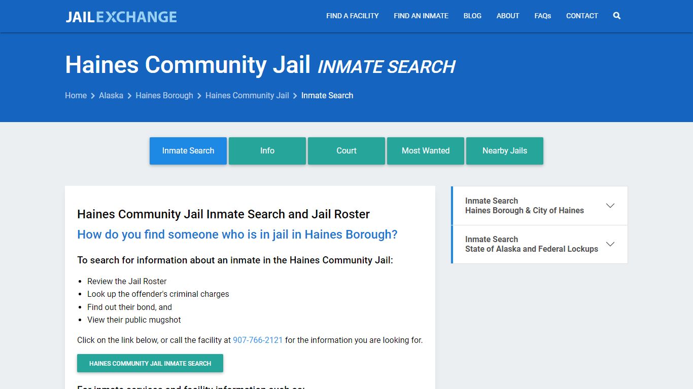 Inmate Search: Roster & Mugshots - Haines Community Jail, AK