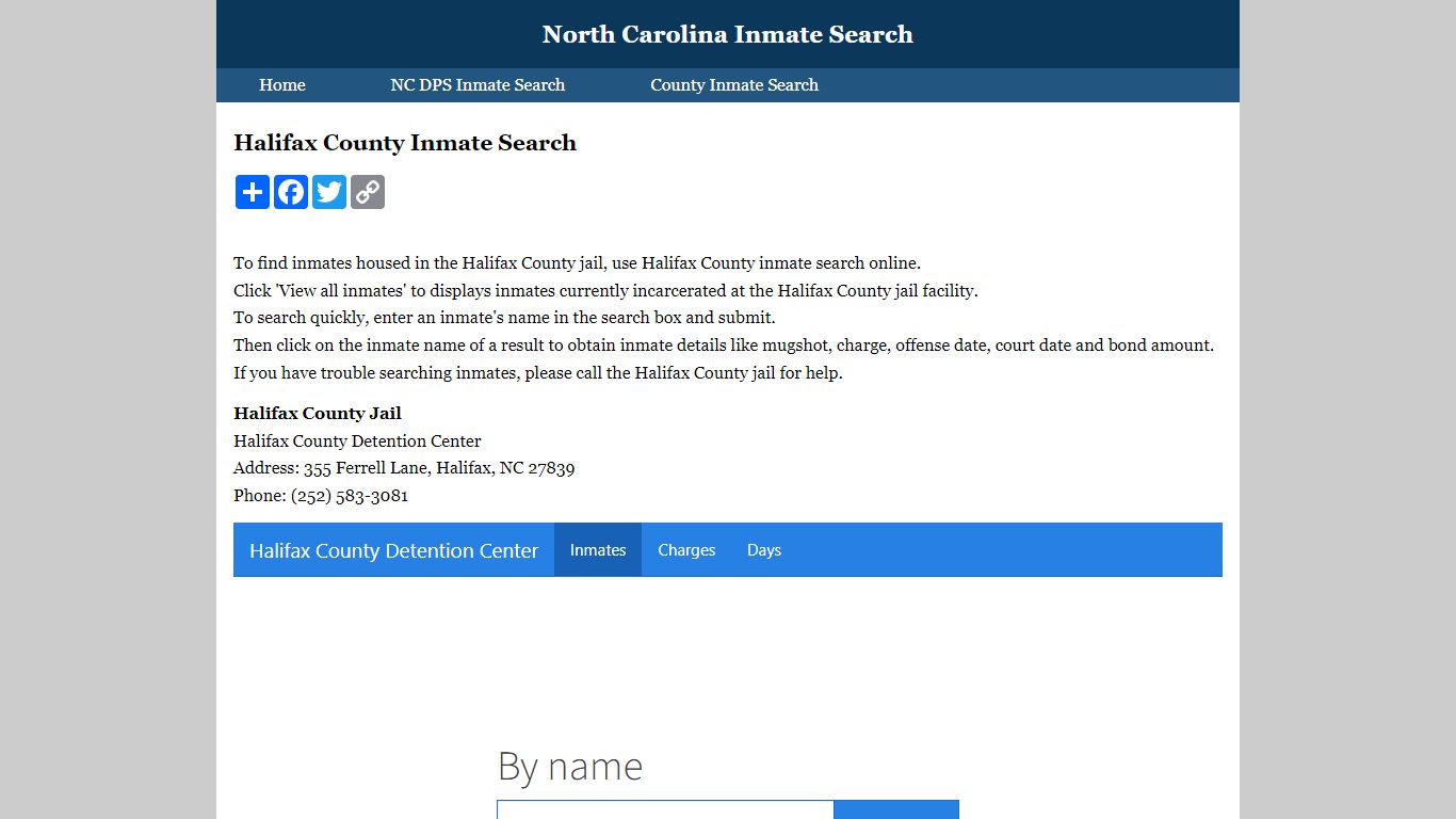 Halifax County Inmate Search