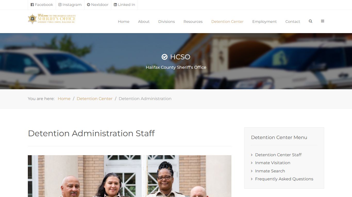 Detention Administration - Halifax County NC Sheriff's Office