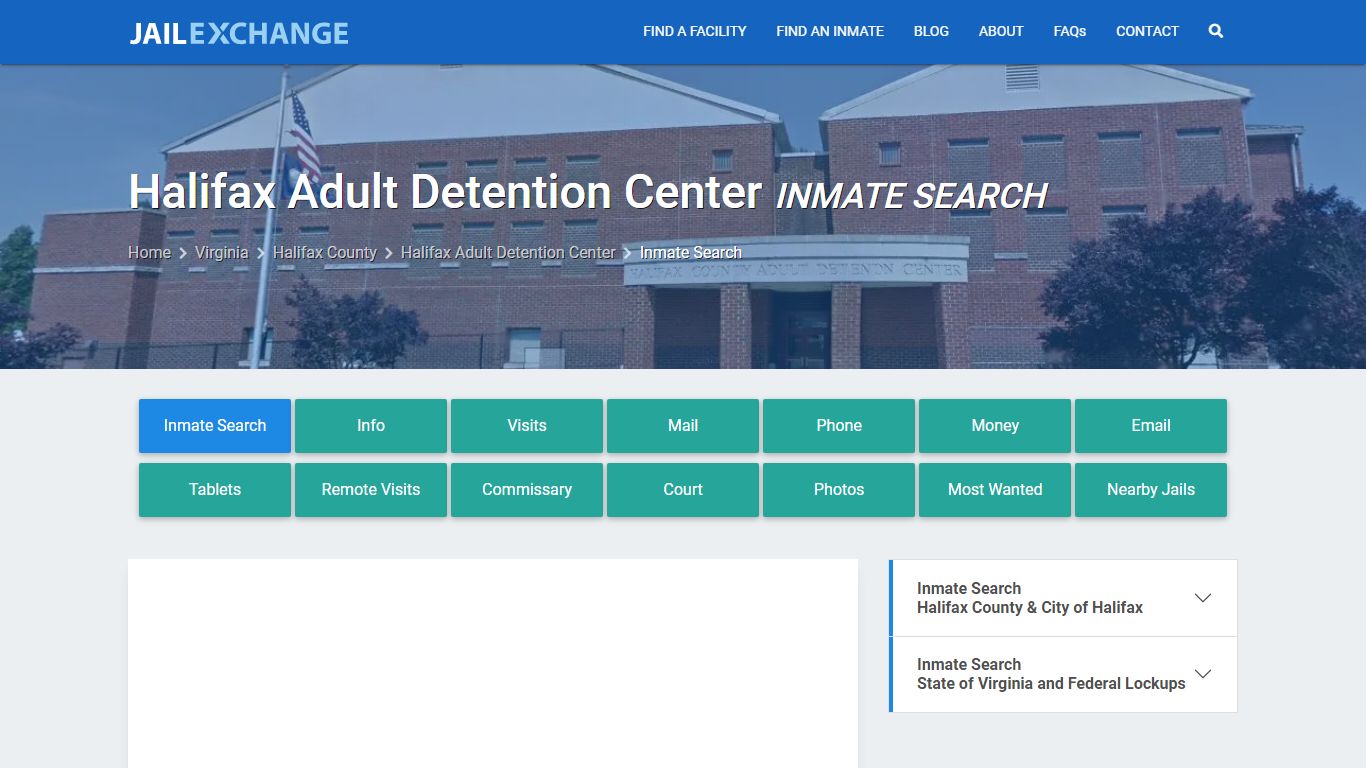 Halifax Adult Detention Center Inmate Search - Jail Exchange