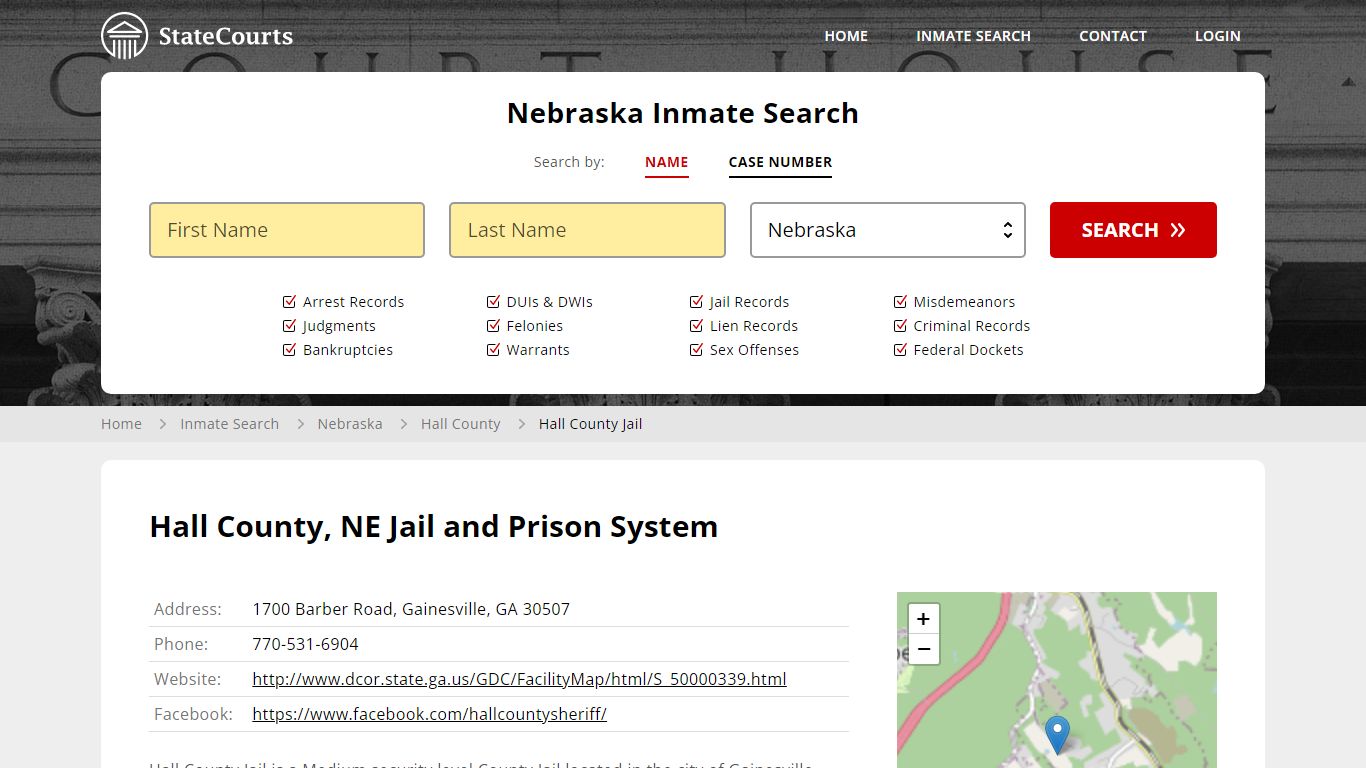 Hall County Jail Inmate Records Search, Nebraska - StateCourts