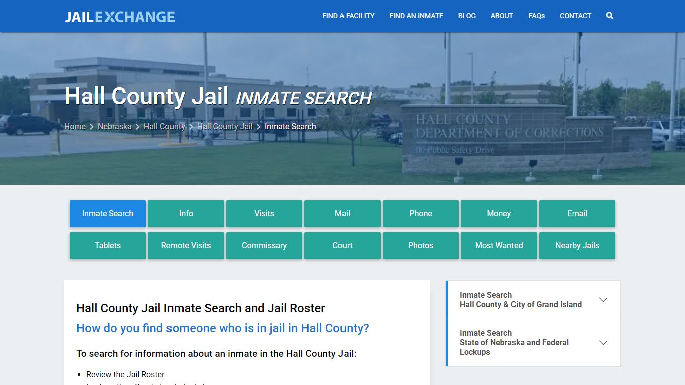 Inmate Search: Roster & Mugshots - Hall County Jail, NE