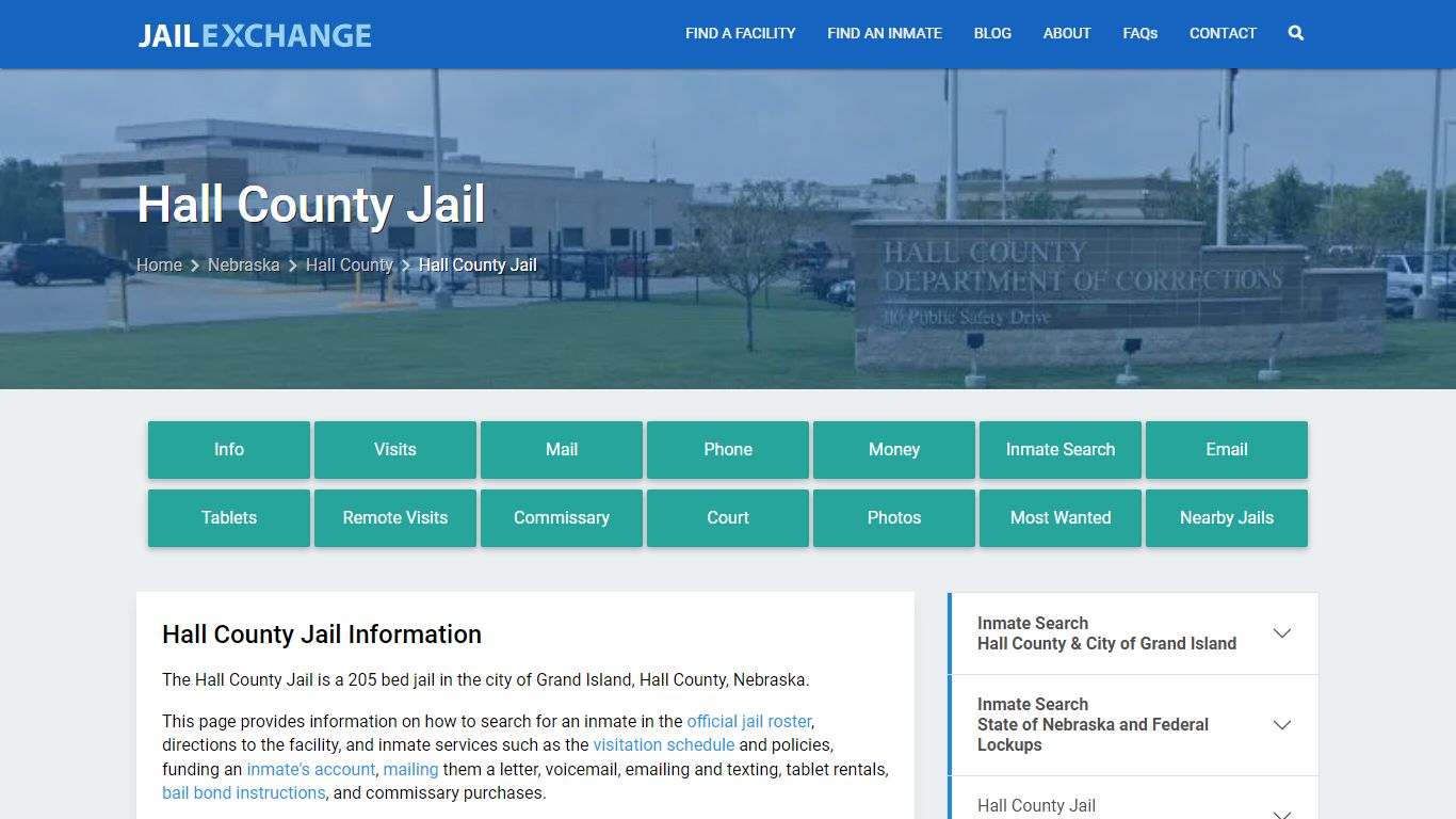 Hall County Jail, NE Inmate Search, Information