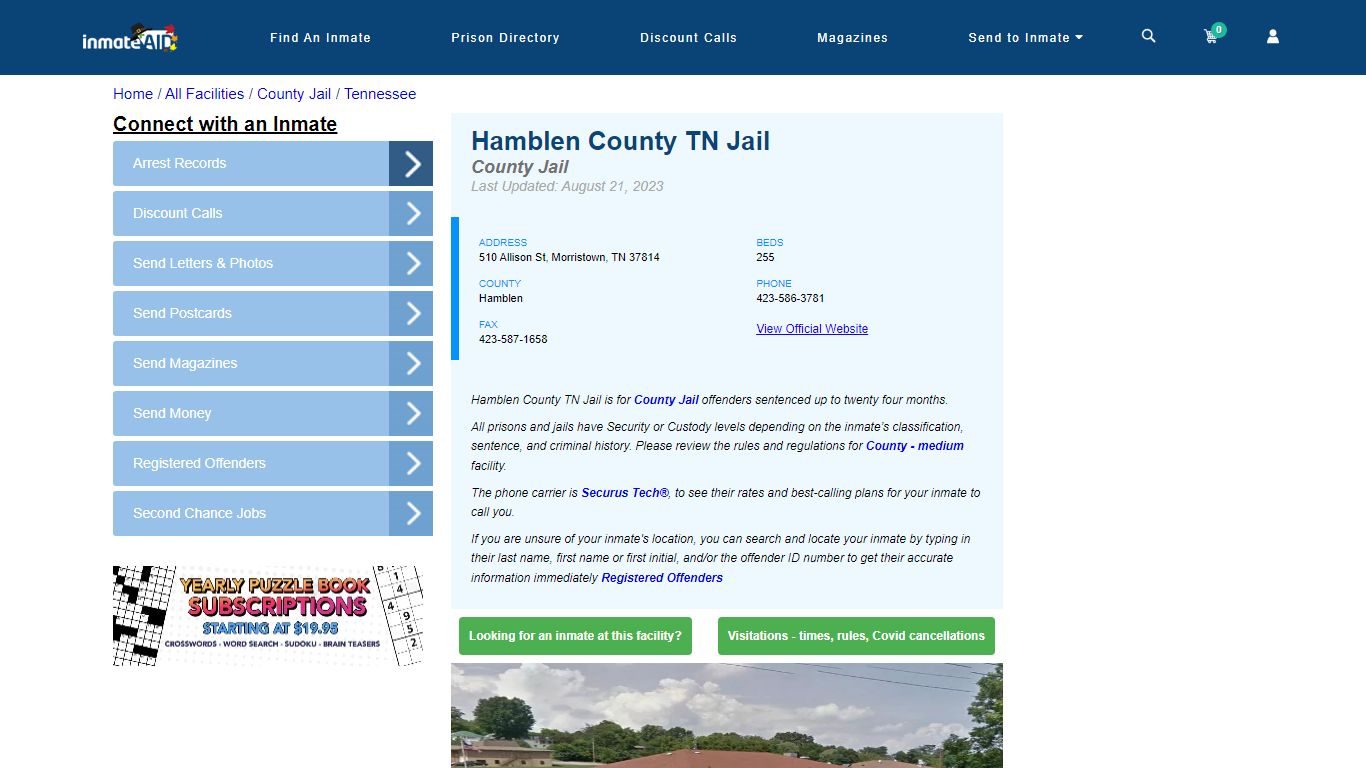 Hamblen County TN Jail - Inmate Locator - Morristown, TN