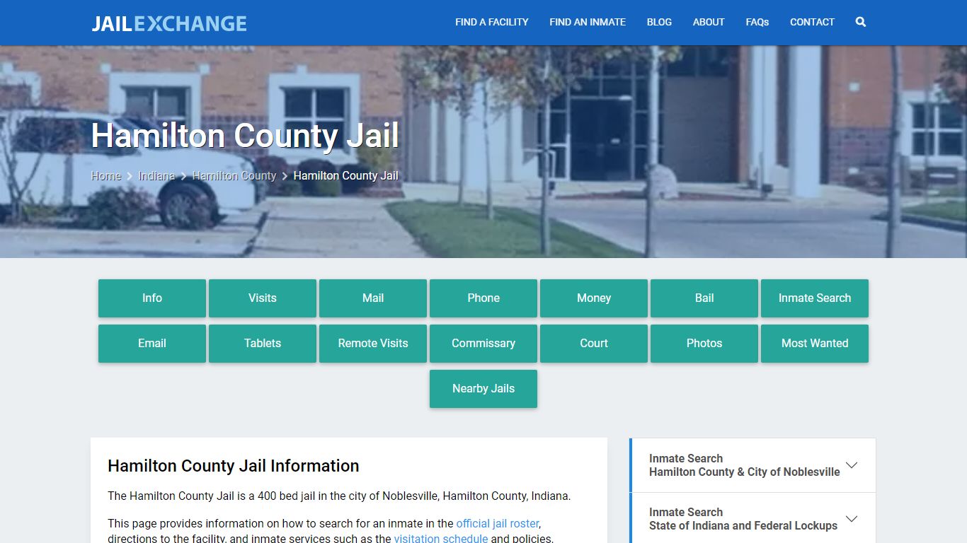 Hamilton County Jail, IN Inmate Search, Information