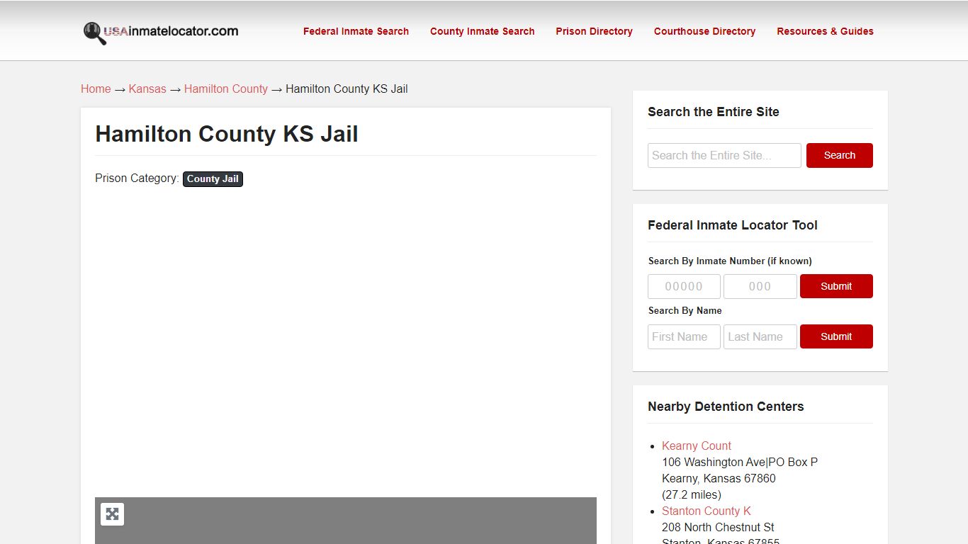 Hamilton County KS Jail | USA Inmate Locator