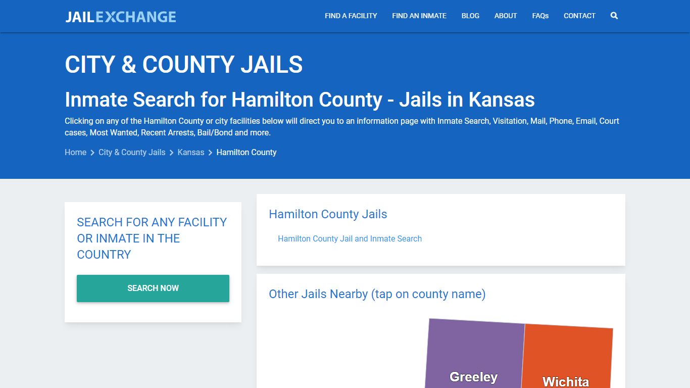 Inmate Search for Hamilton County | Jails in Kansas - Jail Exchange