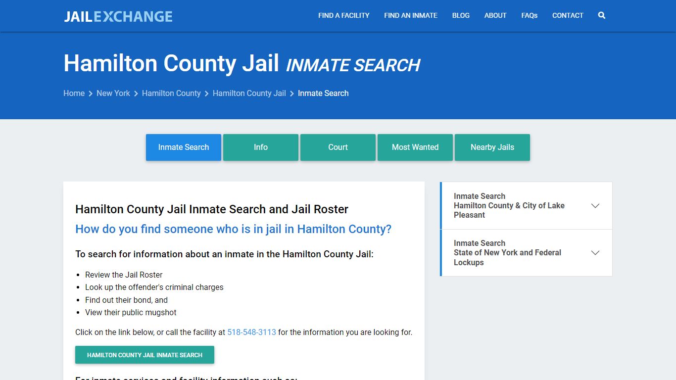 Hamilton County Jail Inmate Search - Jail Exchange