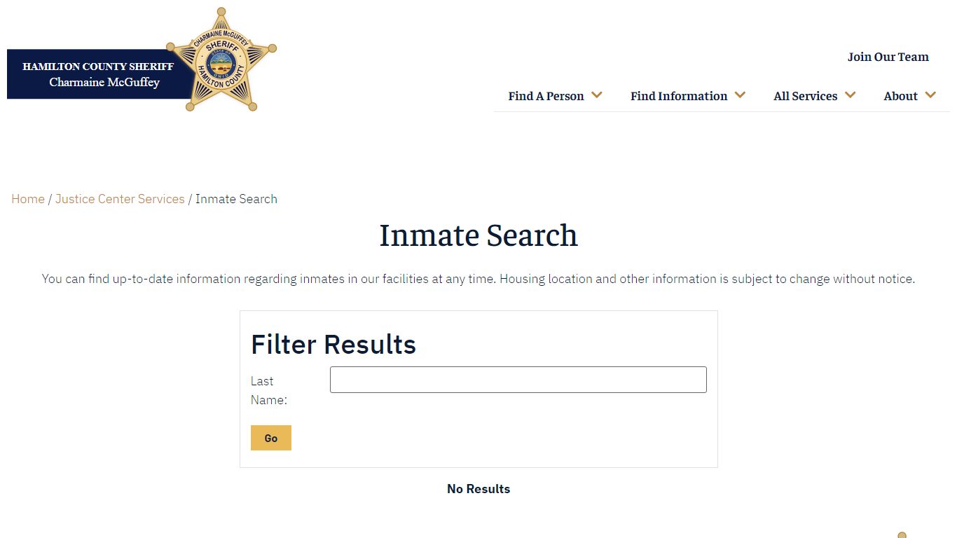 Inmate Search - Hamilton County Sheriff's Office
