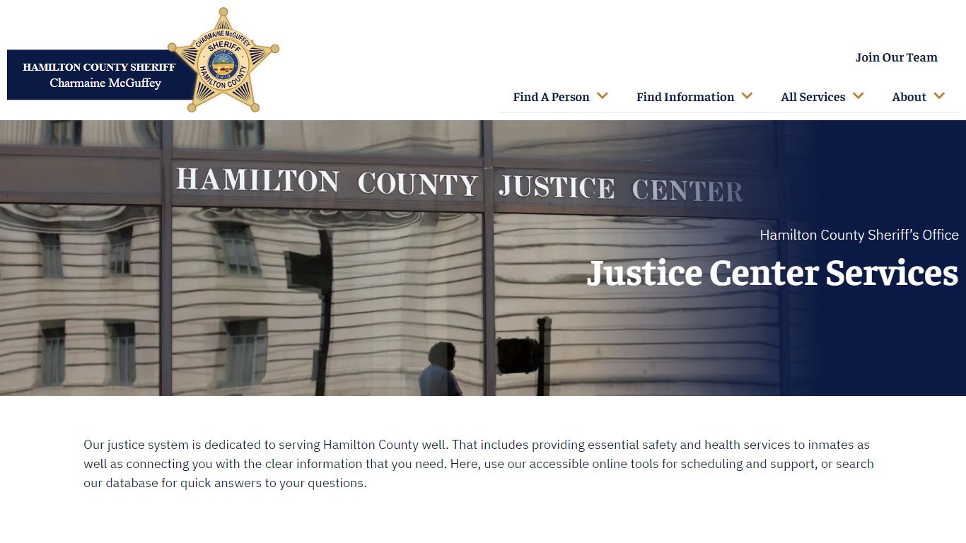 Justice Center Services - Hamilton County Sheriff's Office