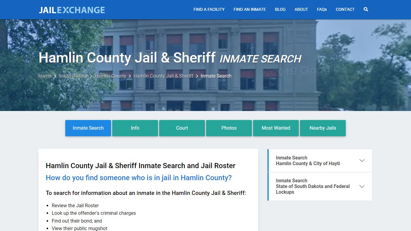 Hamlin County Jail & Sheriff Inmate Search - Jail Exchange
