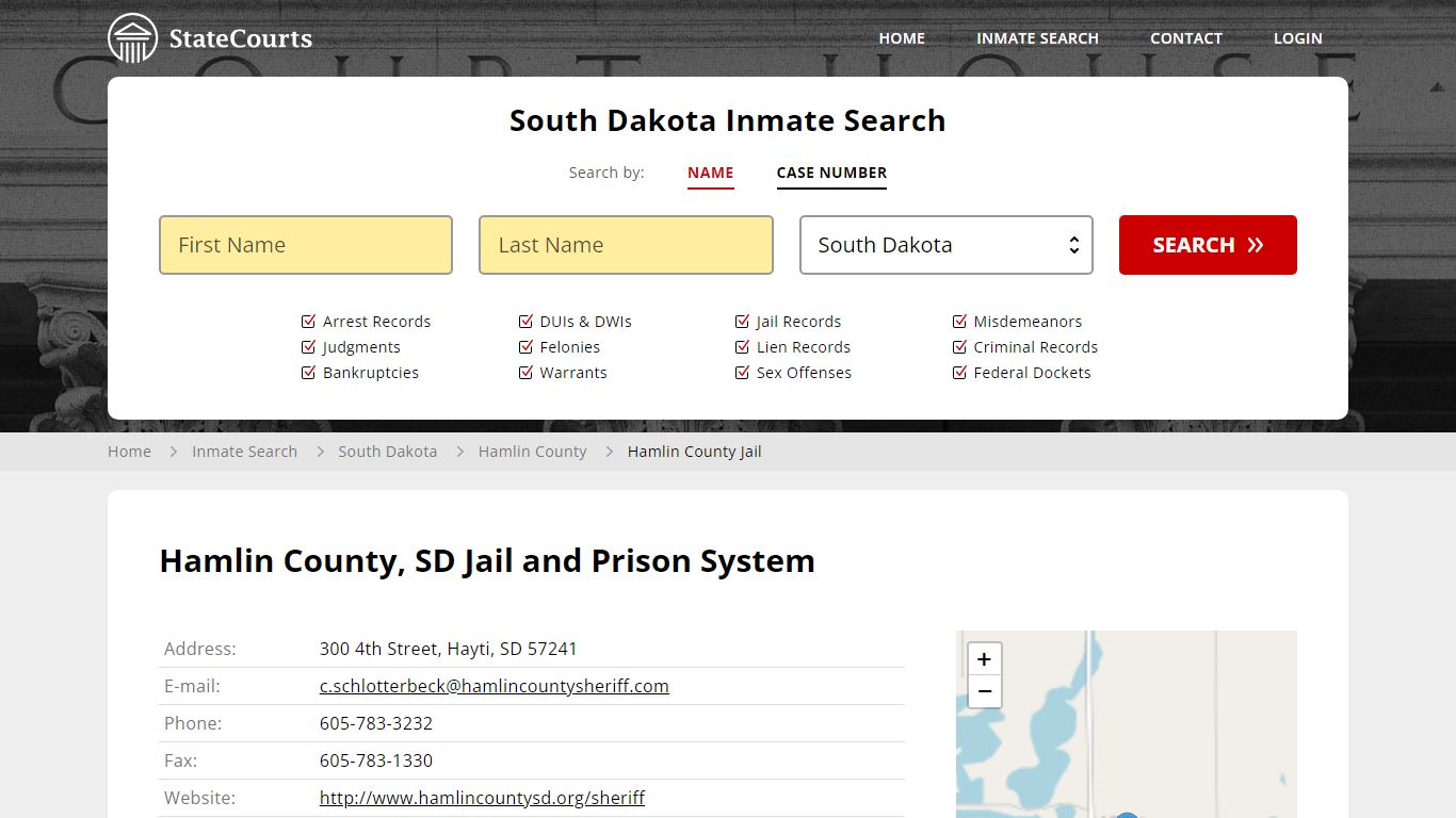 Hamlin County Jail Inmate Records Search, South Dakota - StateCourts