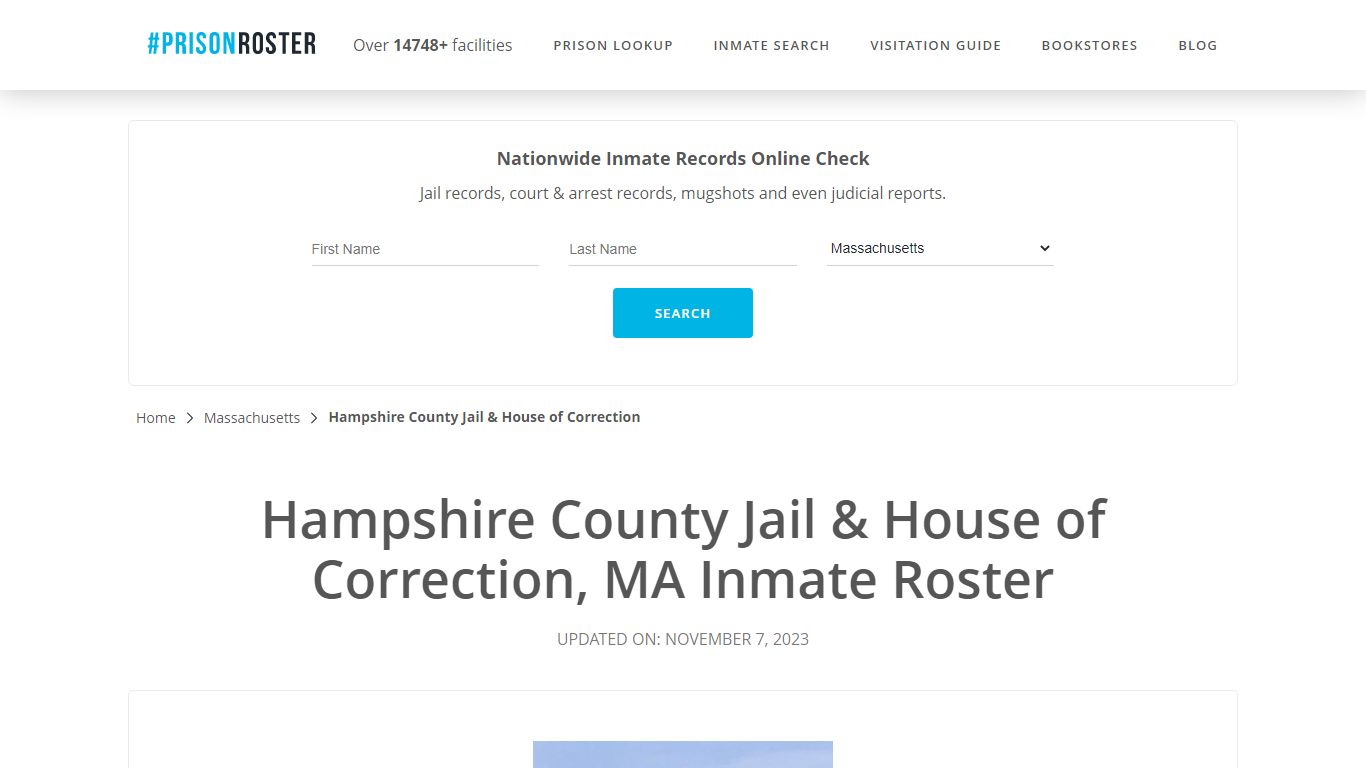Hampshire County Jail & House of Correction, MA Inmate Roster