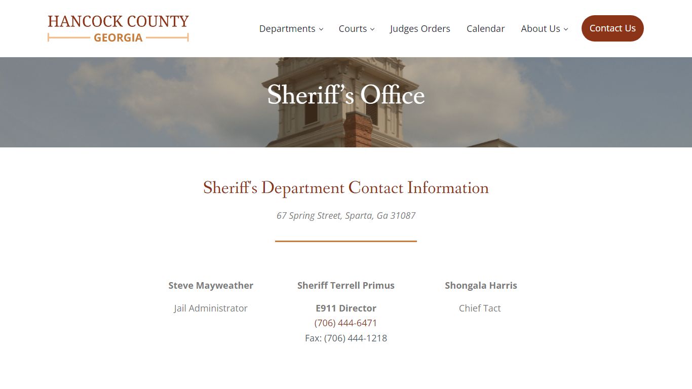 Sheriff’s Office | Departments | Hancock County, GA