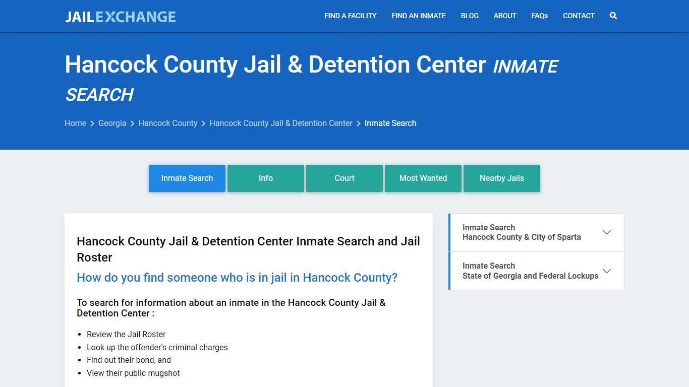 Hancock County Jail & Detention Center Inmate Search