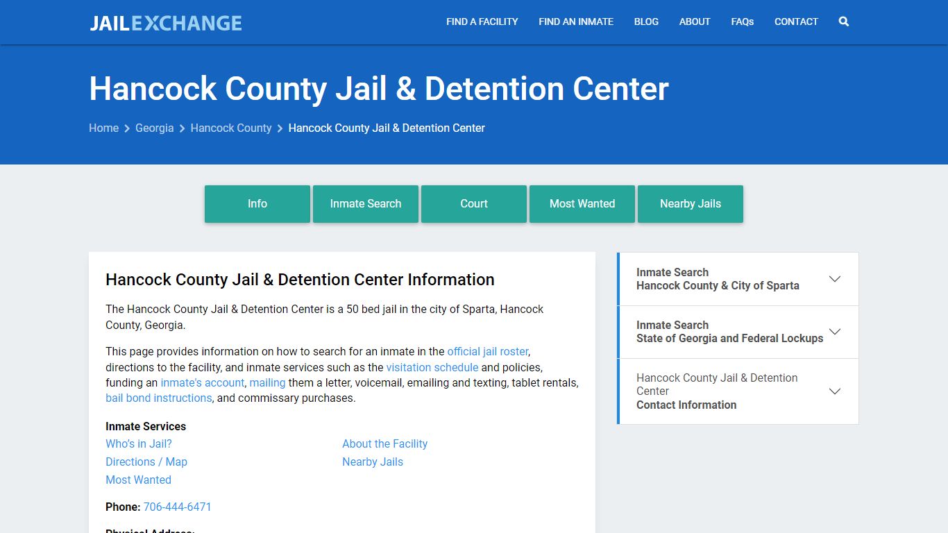 Hancock County Jail & Detention Center - Jail Exchange