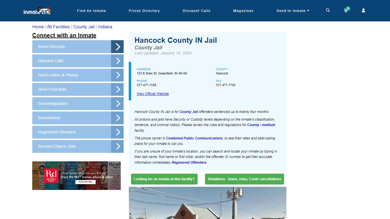 Hancock County IN Jail - Inmate Locator - Greenfield, IN