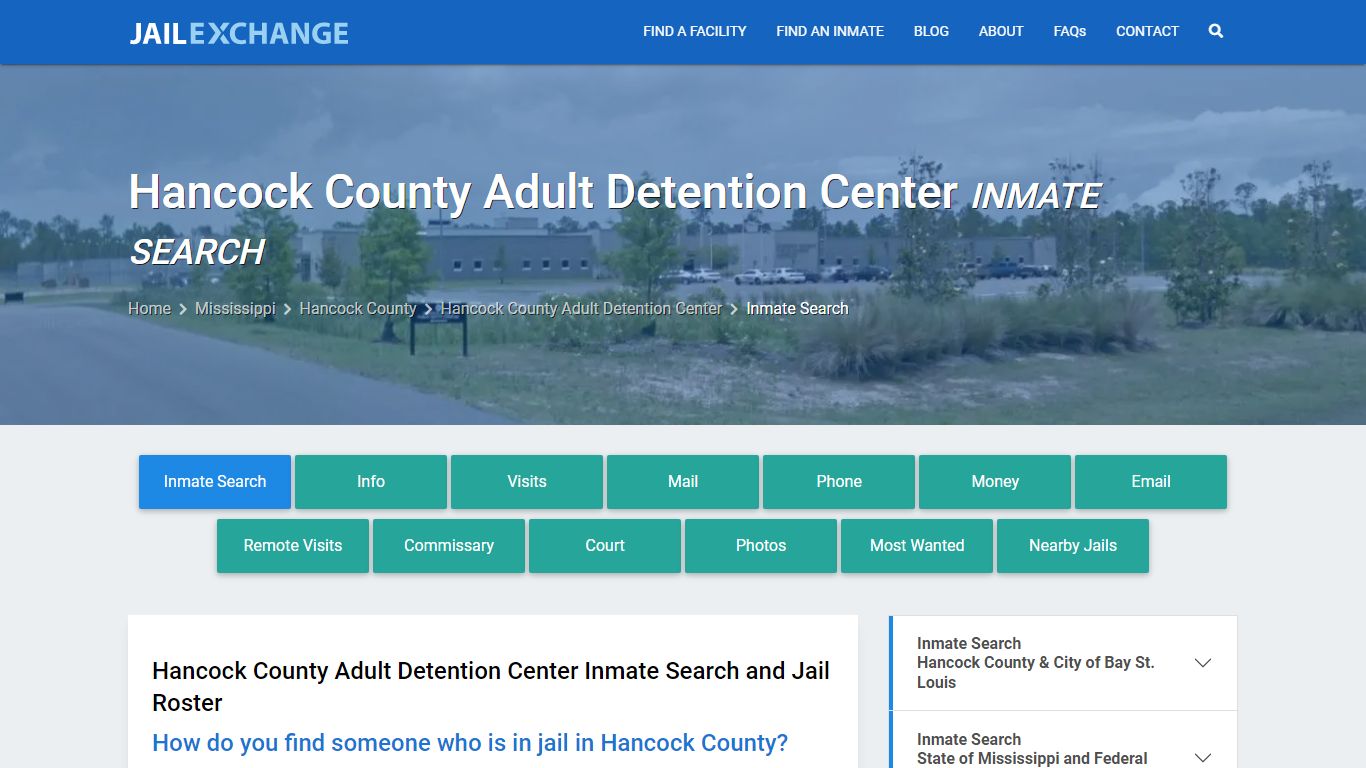 Hancock County Adult Detention Center Inmate Search - Jail Exchange
