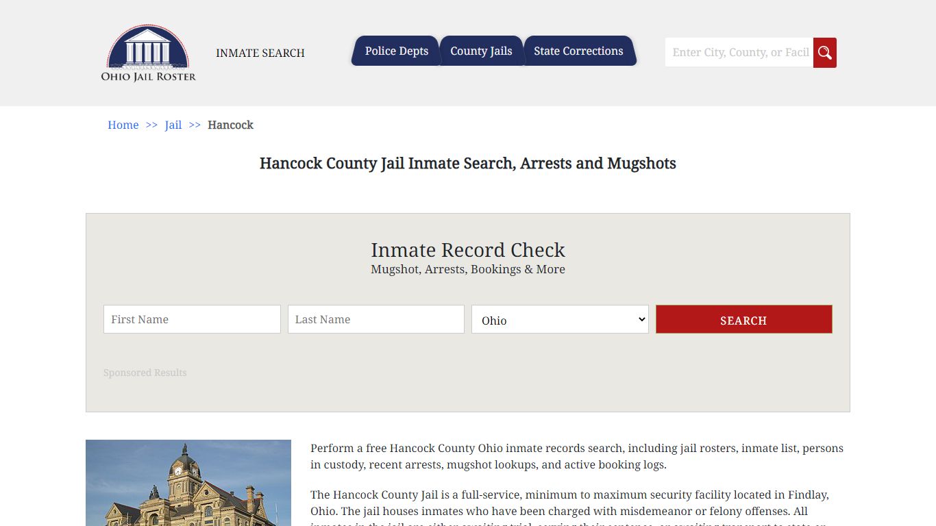 Hancock County Jail Inmate Search, Arrests and Mugshots