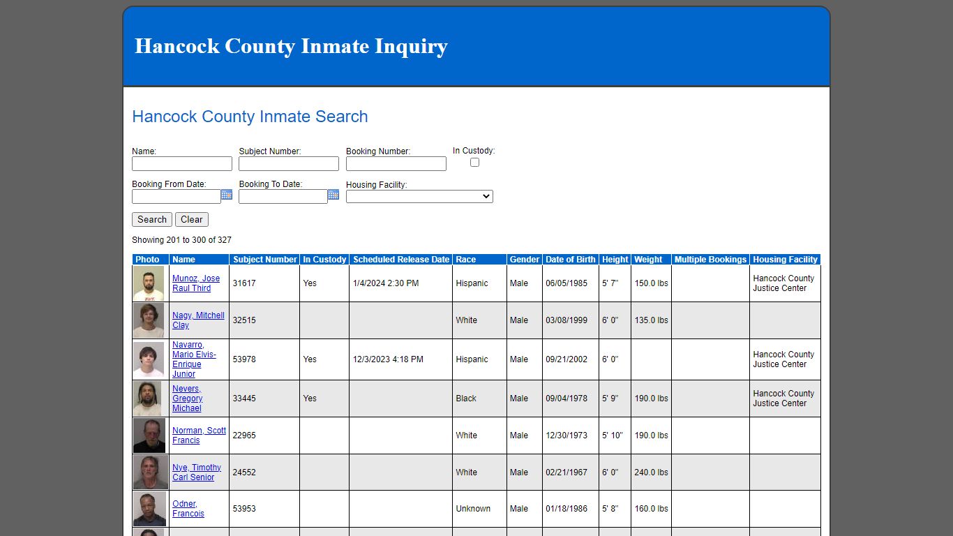 Hancock County Inmate Search - findlayohio