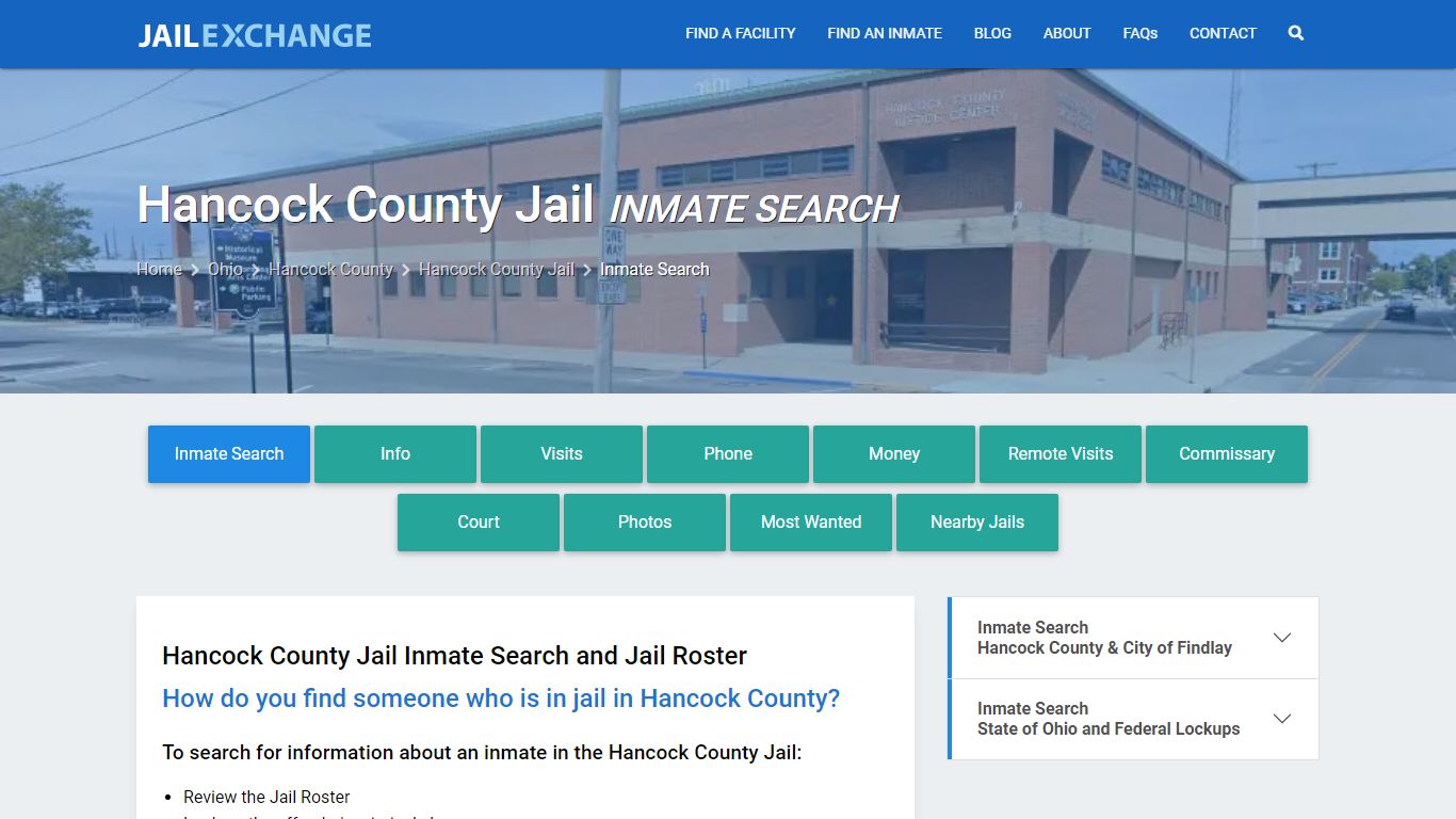 Inmate Search: Roster & Mugshots - Hancock County Jail, OH