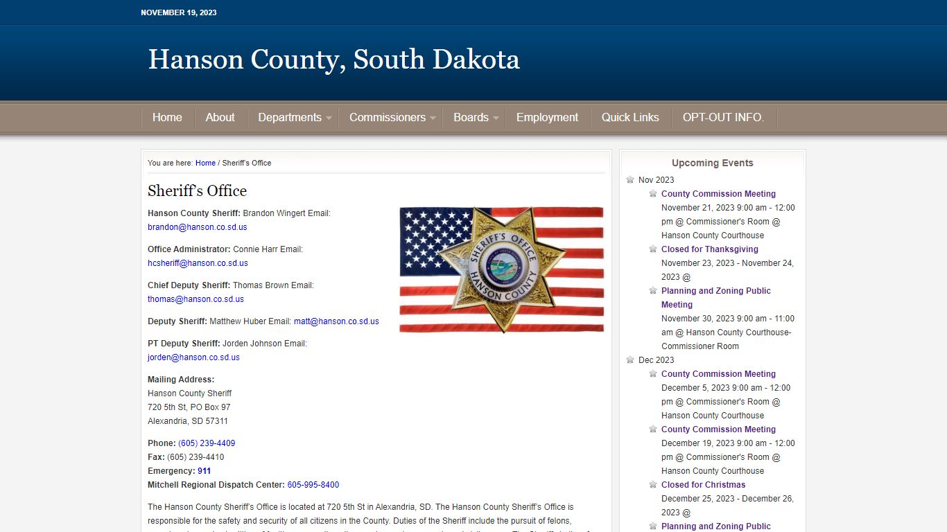 Sheriff’s Office - Hanson County