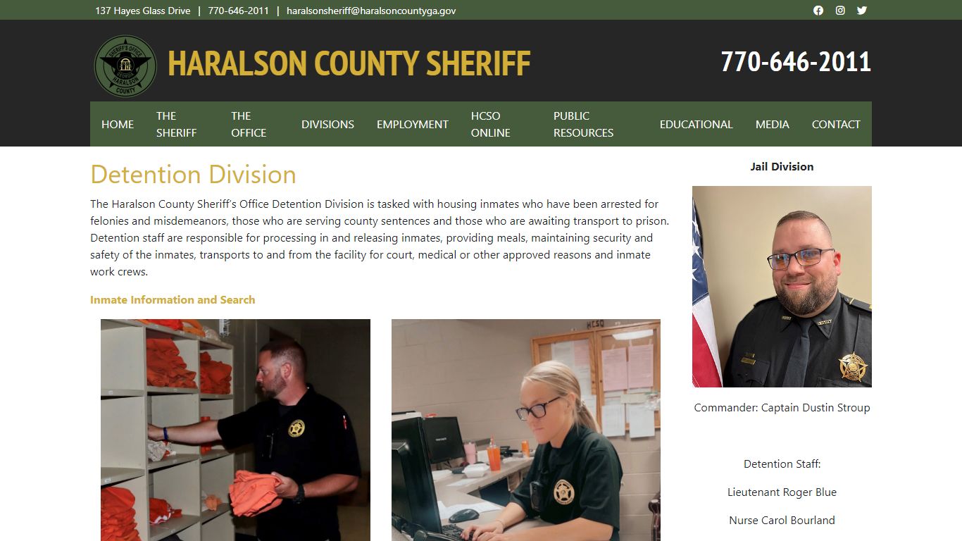 Detention Division - Haralson County Sheriff