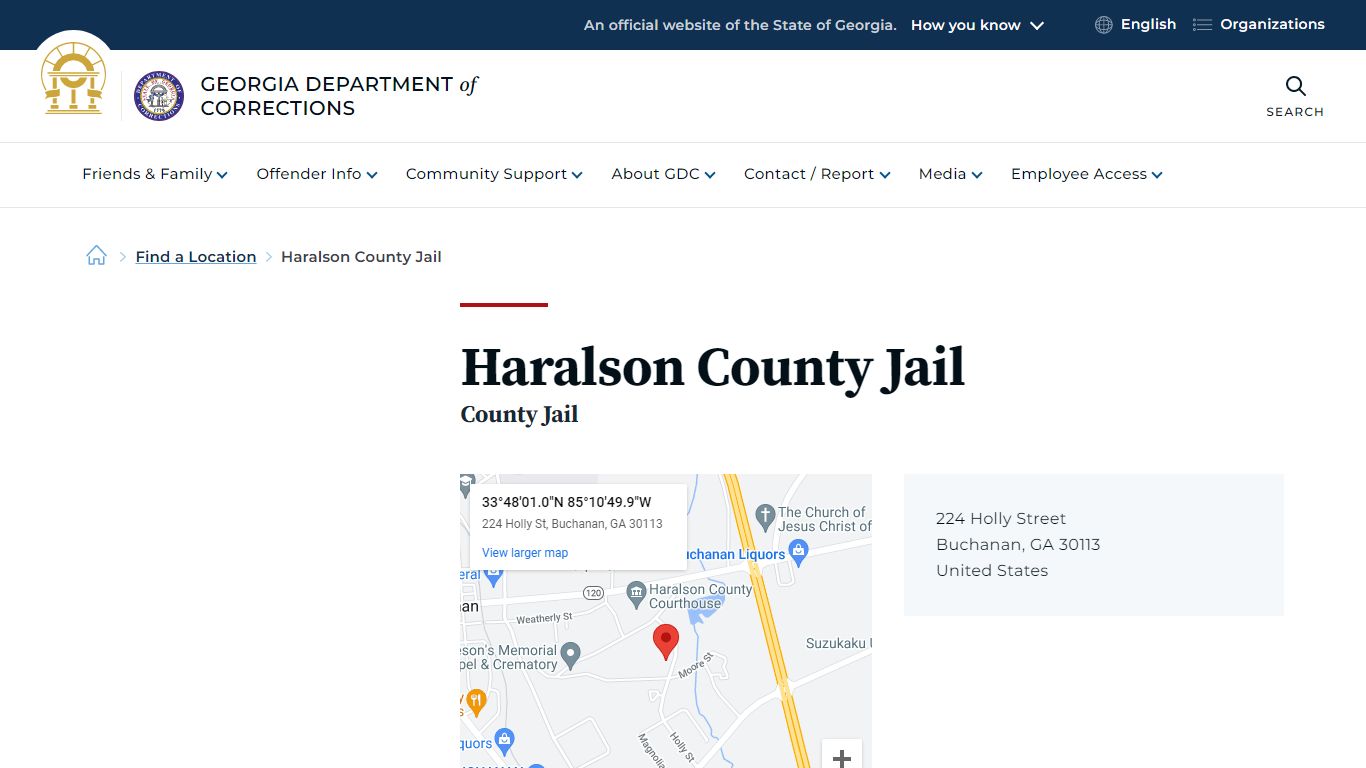 Haralson County Jail | Georgia Department of Corrections