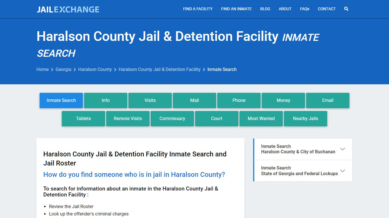 Haralson County Jail & Detention Facility Inmate Search