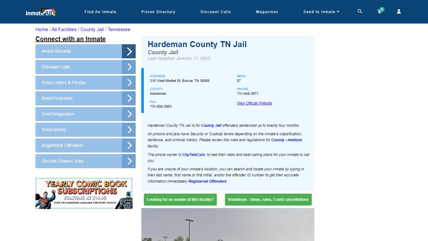 Hardeman County TN Jail - Inmate Locator - Bolivar, TN
