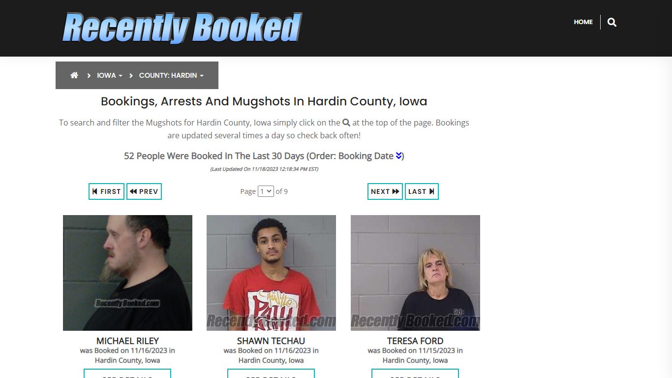 Recent bookings, Arrests, Mugshots in Hardin County, Iowa - Recently Booked