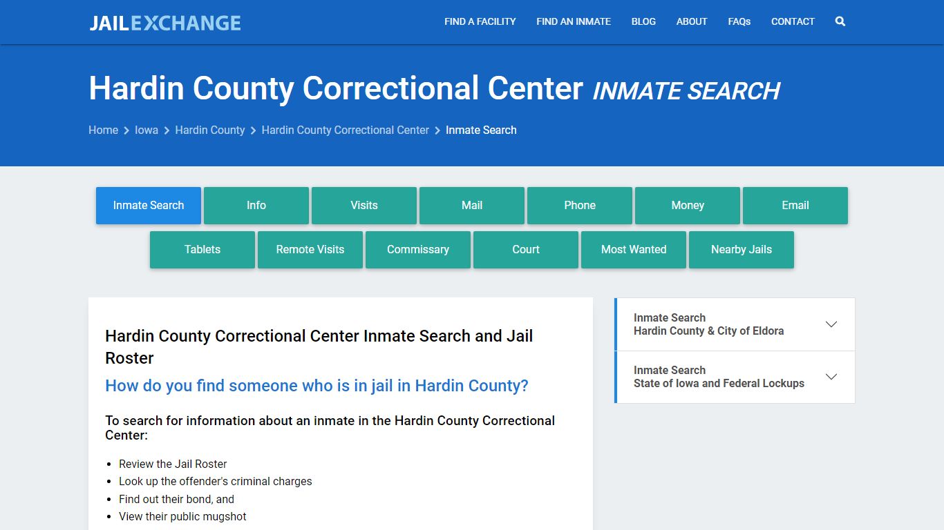 Hardin County Correctional Center Inmate Search - Jail Exchange