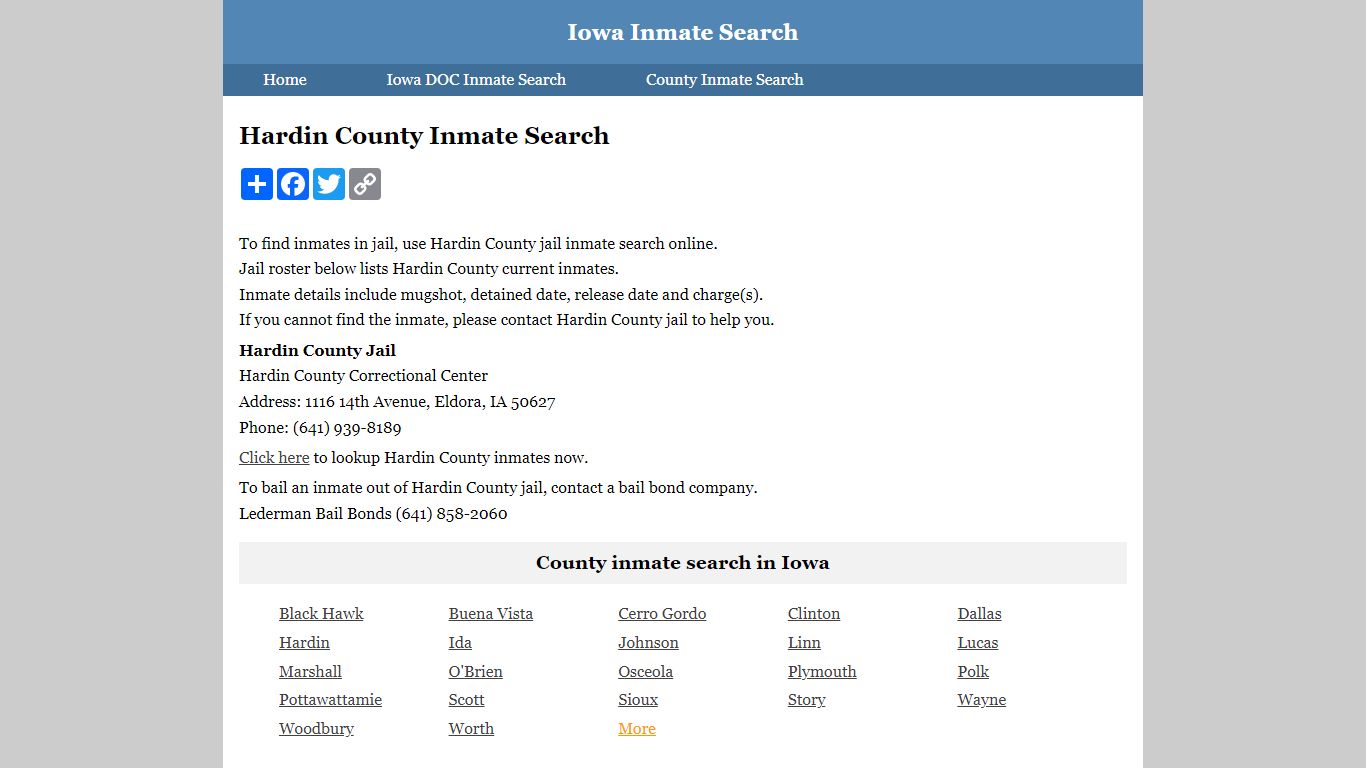 Hardin County Inmate Search