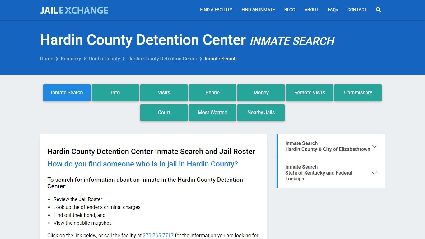Hardin County Detention Center Inmate Search - Jail Exchange