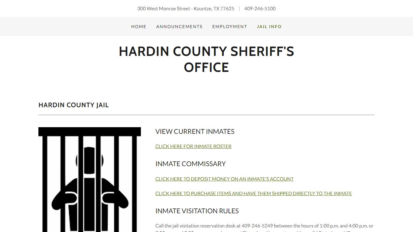 JAIL INFO - Hardin County Sheriff's Office