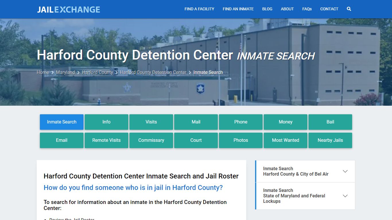Harford County Detention Center Inmate Search - Jail Exchange