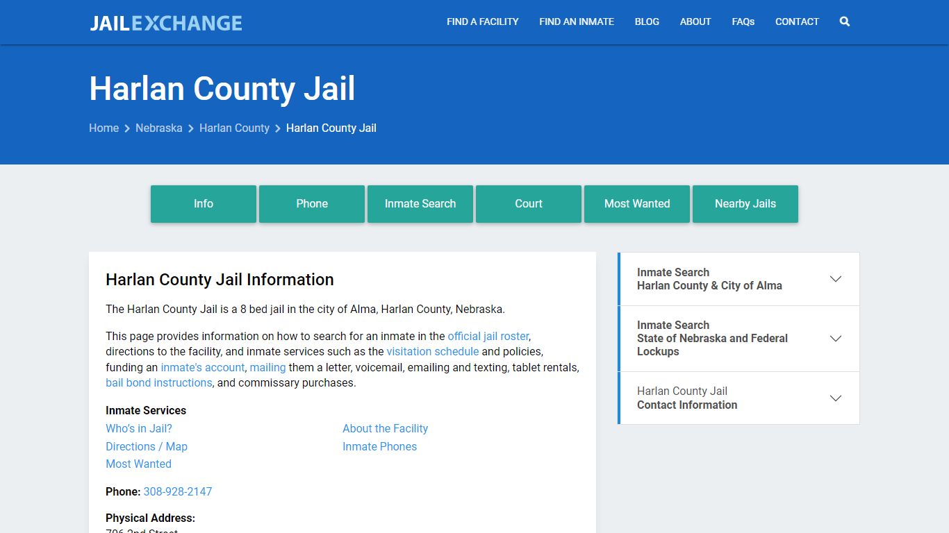 Harlan County Jail, NE Inmate Search, Information