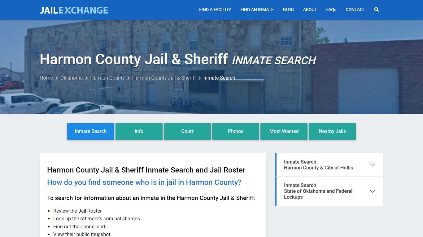 Harmon County Jail & Sheriff Inmate Search - Jail Exchange