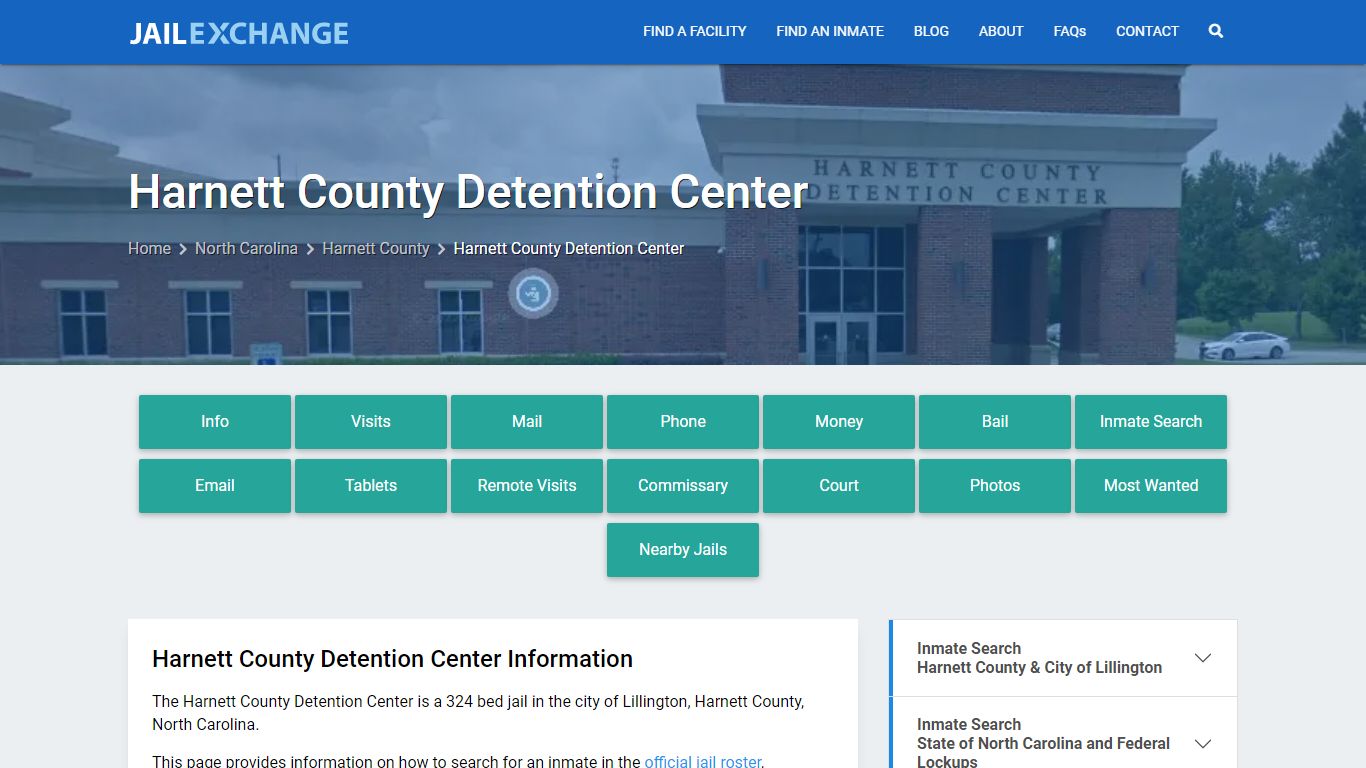 Harnett County Detention Center, NC Inmate Search, Information