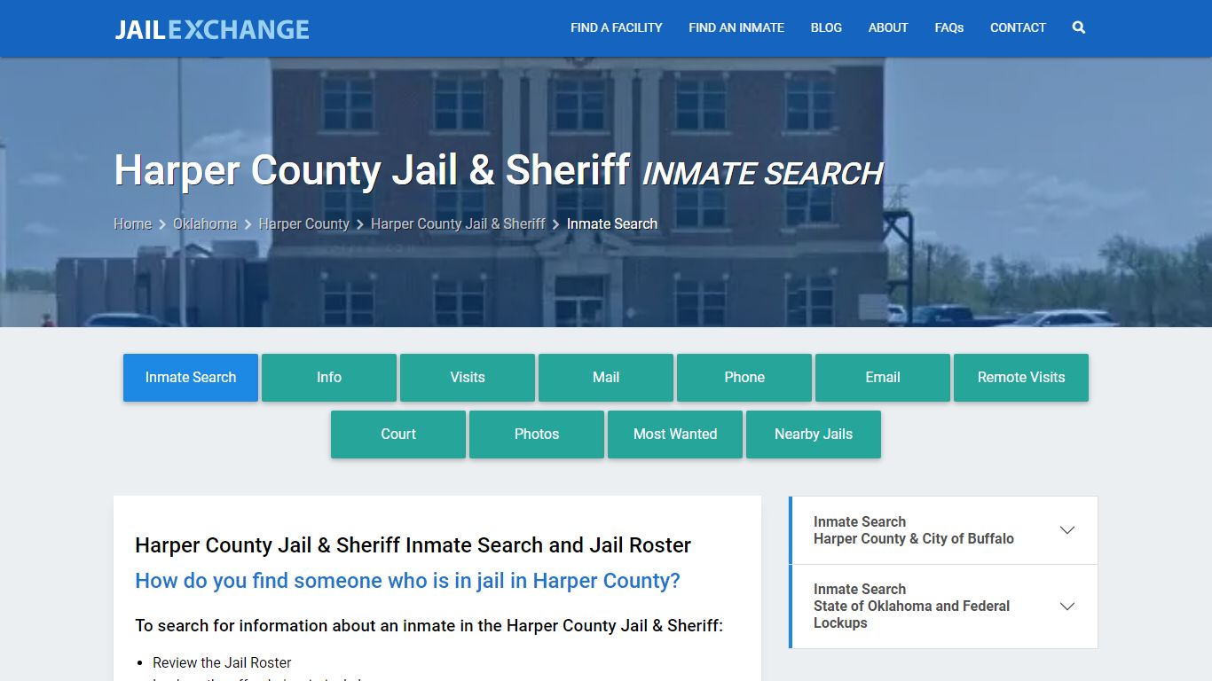 Harper County Jail & Sheriff Inmate Search - Jail Exchange