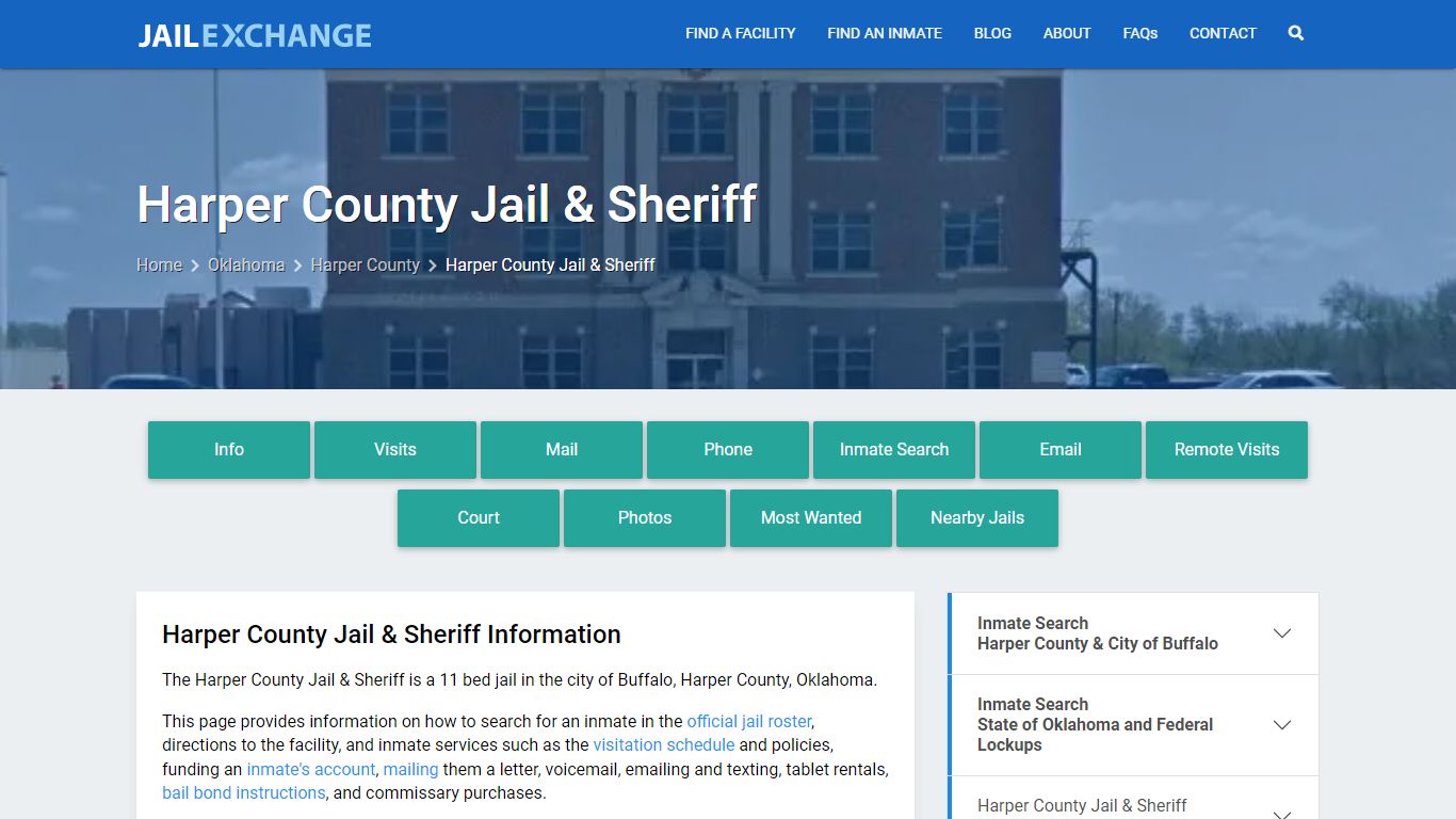 Harper County Jail & Sheriff, OK Inmate Search, Information