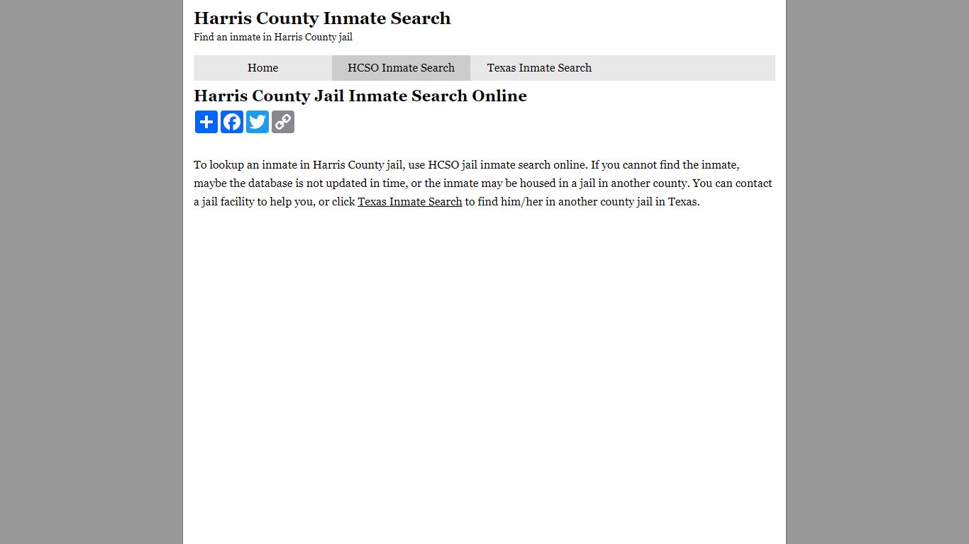 Harris County Jail Inmate Search Online