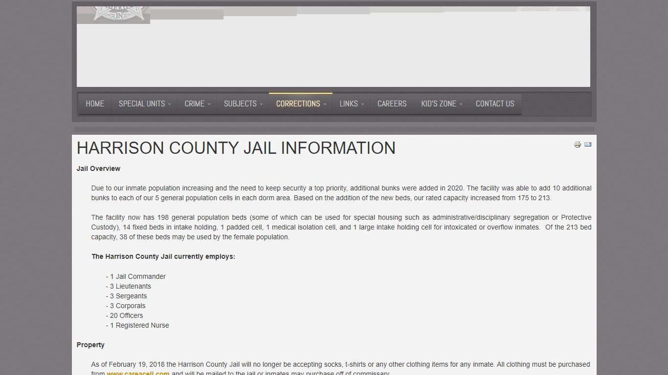 Harrison County Indiana Jail Information - hcsdin.net