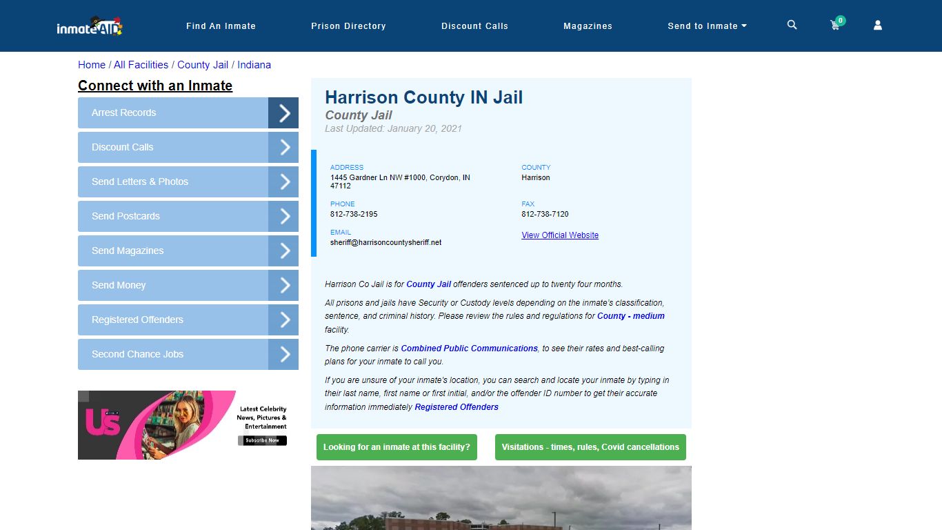 Harrison County IN Jail - Inmate Locator - Corydon, IN