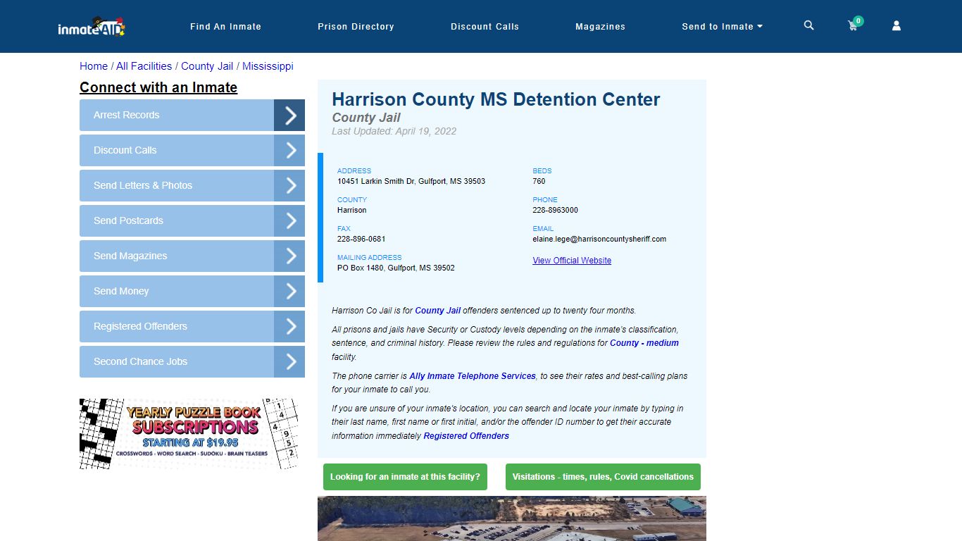 Harrison County MS Detention Center - Inmate Locator - Gulfport, MS