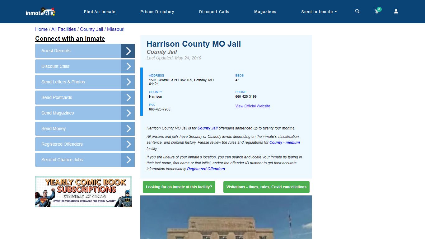 Harrison County MO Jail - Inmate Locator - Bethany, MO