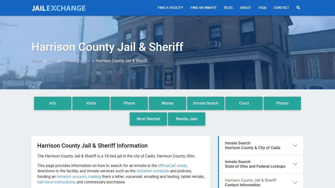 Harrison County Jail & Sheriff, OH Inmate Search, Information
