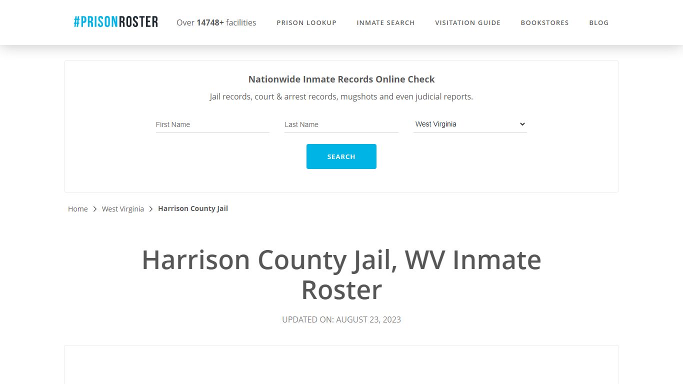 Harrison County Jail, WV Inmate Roster - Prisonroster