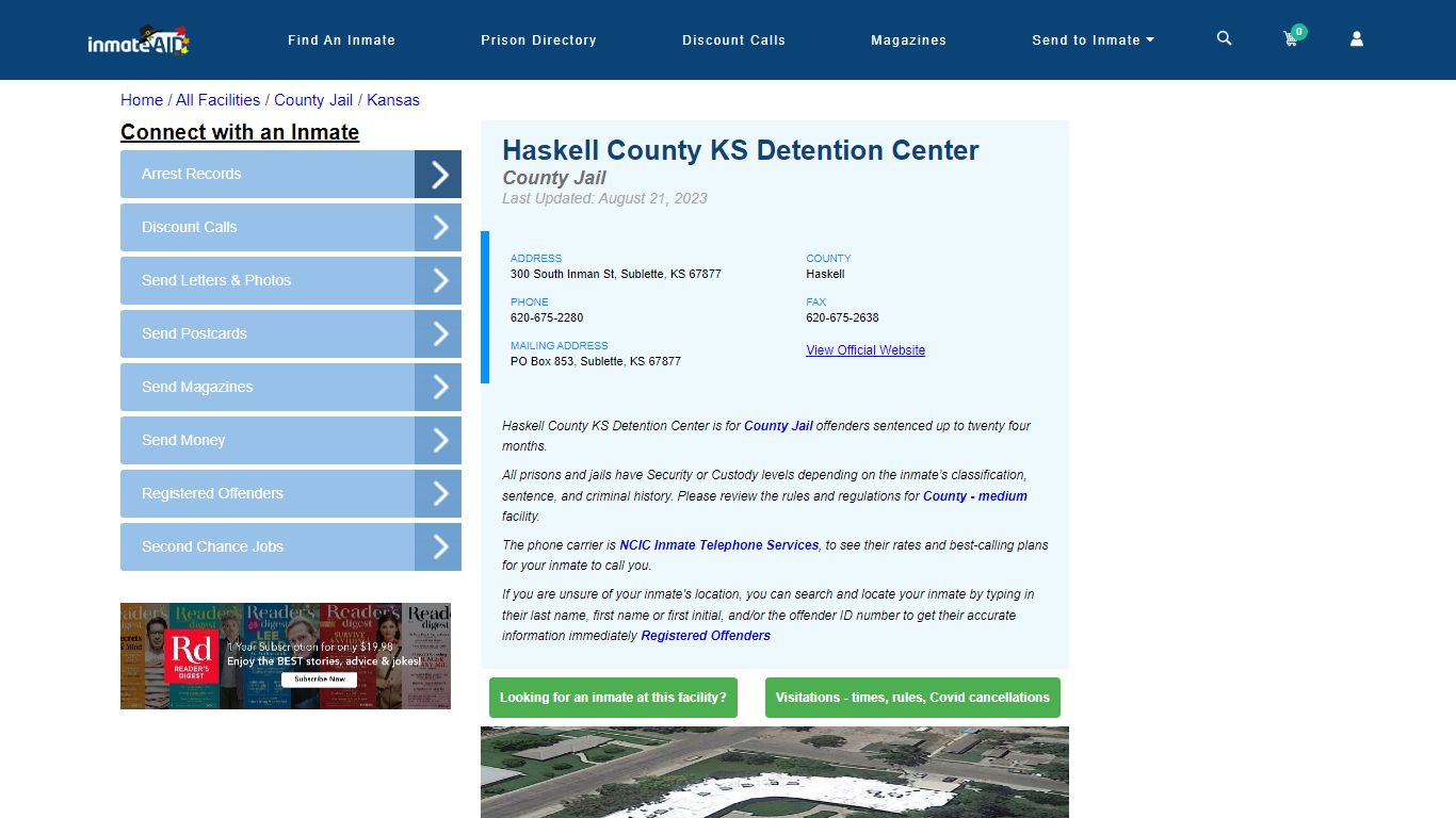 Haskell County KS Detention Center - Inmate Locator - Sublette, KS