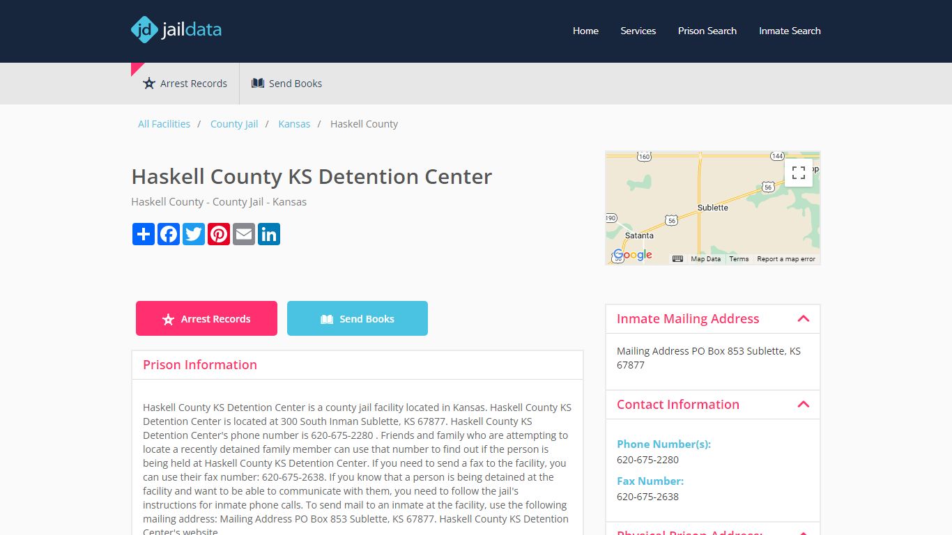 Haskell County KS Detention Center Inmate Search and Prisoner Info ...